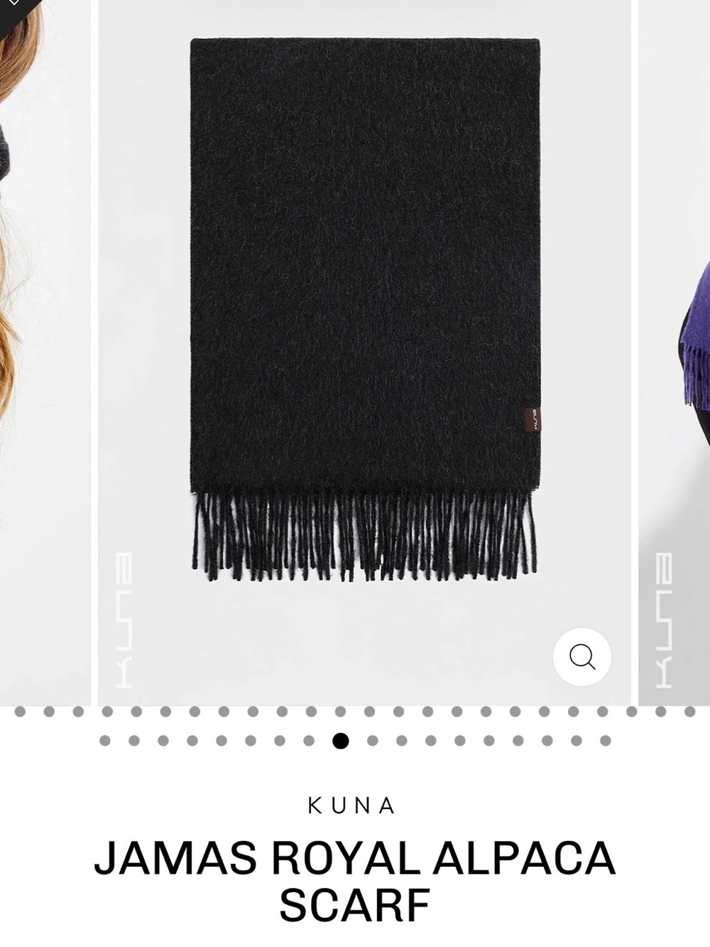 Kuna Jamas Royal Alpaca Scarf Black new in box